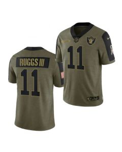 Men's Las Vegas Raiders #11 Henry Ruggs III 2021 Olive Salute To Service Limited Stitched Jersey