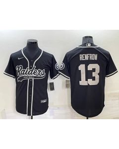 Men's Las Vegas Raiders #13 Hunter Renfrow Black Cool Base Stitched Baseball Jersey