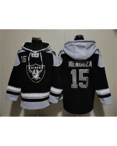 Men's Las Vegas Raiders #15 Fernando Mendoza Black Ageless Must-Have Lace-Up Pullover Hoodie