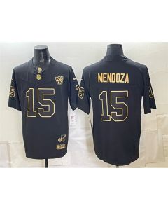 Men's Las Vegas Raiders #15 Fernando Mendoza Black Gold 65th Anniversary Patch Vapor F.U.S.E. Untouchable Limited Jersey (Black Gold)