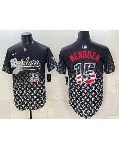 Men's Las Vegas Raiders #15 Fernando Mendoza Black Vapor Limited Baseball Jersey (Style 11)