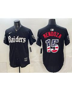 Men's Las Vegas Raiders #15 Fernando Mendoza Black Vapor Limited Baseball Jersey (Style 4)