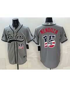 Men's Las Vegas Raiders #15 Fernando Mendoza Gray Vapor Limited Baseball Jersey (Style 3)