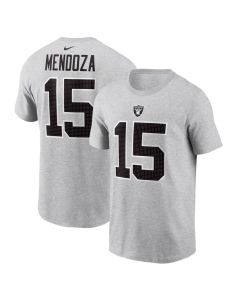 Men's Las Vegas Raiders #15 Fernando Mendoza Heather Gray Name & Number T-Shirt