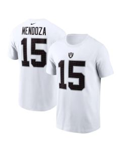 Men's Las Vegas Raiders #15 Fernando Mendoza White Name & Number T-Shirt