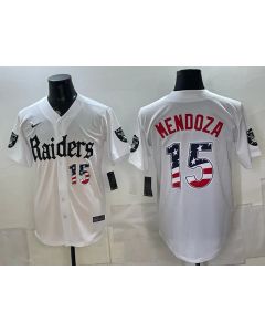Men's Las Vegas Raiders #15 Fernando Mendoza White Vapor Limited Baseball Jersey (Style 5)