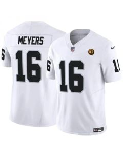 Men's Las Vegas Raiders #16 Jakobi Meyers White 2023 F.U.S.E. With John Madden Patch Vapor Limited Stitched Football Jersey