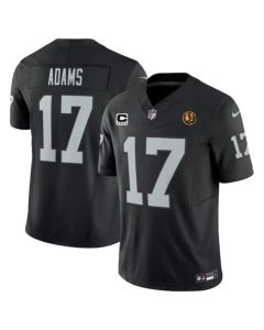Men's Las Vegas Raiders #17 Davante Adams Black 2023 F.U.S.E. With 4-star C Patch And John Madden Patch Vapor Limited Stitched Football Jersey