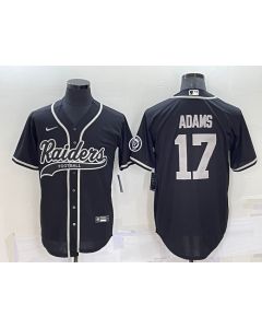 Men's Las Vegas Raiders #17 Davante Adams Black Cool Base Stitched Baseball Jersey