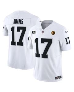 Men's Las Vegas Raiders #17 Davante Adams White 2023 F.U.S.E. With 4-star C Patch And John Madden Patch Vapor Limited Stitched Football Jersey