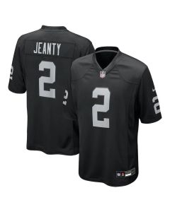 Men's Las Vegas Raiders #2 Ashton Jeanty Black 2025 NFL Draft First Round Pick Game Jersey