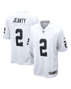 Men's Las Vegas Raiders #2 Ashton Jeanty White 2025 NFL Draft First Round Pick Game Jersey (White)