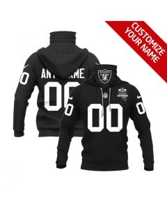 Men's Las Vegas Raiders 2020 Black With Inaugural Patch Customize Hoodie Mask