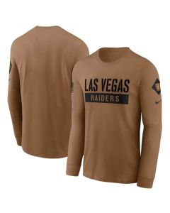 Men's Las Vegas Raiders 2023 Brown Salute To Service Long Sleeve T-Shirt (Brown)