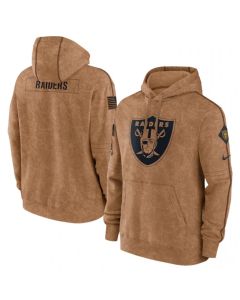 Men's Las Vegas Raiders 2023 Brown Salute to Service Pullover Hoodie