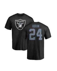 Men's Las Vegas Raiders #24 Johnathan Abram Black T-Shirt