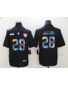 Men's Las Vegas Raiders #28 Josh Jacobs 2020 Black Crucial Catch Limited Stitched Jersey