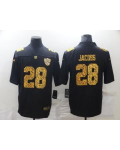 Men's Las Vegas Raiders #28 Josh Jacobs 2020 Black Leopard Print Fashion Limited Stitched Jersey