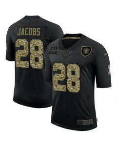 Men's Las Vegas Raiders #28 Josh Jacobs Black Camo Salute To Service Limited Stitched Jersey