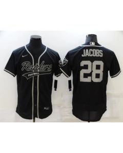 Men's Las Vegas Raiders #28 Josh Jacobs Black Flex Base Stitched Jersey