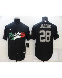 Men's Las Vegas Raiders #28 Josh Jacobs Black Mexico Stitched Jersey
