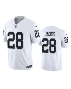Men's Las Vegas Raiders #28 Josh Jacobs White 2023 F.U.S.E Vapor Untouchable Stitched Football Jersey