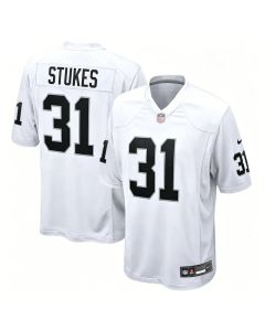 Men's Las Vegas Raiders #31 Treydan Stukes White 2026 NFL Draft Game Jersey (White)