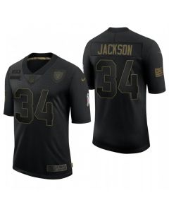 Men's Las Vegas Raiders #34 Bo Jackson Black 2020 Salute To Service Limited Stitched Jersey