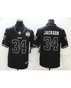 Men's Las Vegas Raiders #34 Bo Jackson Black Shadow Vapor Limited Stitched Jersey