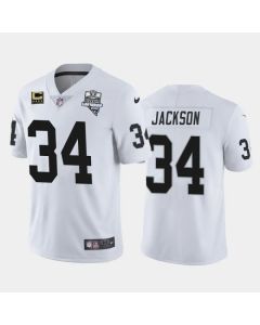 Men's Las Vegas Raiders #34 Bo Jackson White 2020 Inaugural Season With C Patch Vapor Limited Stitched Jersey