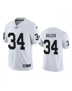 Men's Las Vegas Raiders #34 Brandon Bolden White Vapor Limited Stitched Jersey
