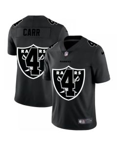 Men's Las Vegas Raiders #4 Derek Carr 2020 Black Shadow Logo Limited Stitched Jersey