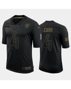 Men's Las Vegas Raiders #4 Derek Carr Black 2020 Salute To Service Limited Stitched Jersey