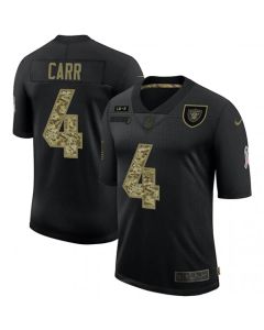 Men's Las Vegas Raiders #4 Derek Carr Black Camo Salute To Service Limited Stitched Jersey