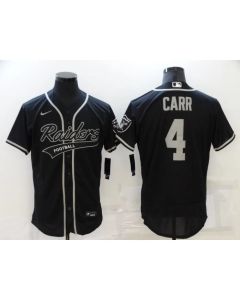 Men's Las Vegas Raiders #4 Derek Carr Black Flex Base Stitched Jersey