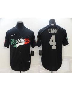 Men's Las Vegas Raiders #4 Derek Carr Black Mexico Stitched Jersey