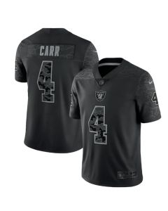 Men's Las Vegas Raiders #4 Derek Carr Black Reflective Limited Stitched Football Jersey