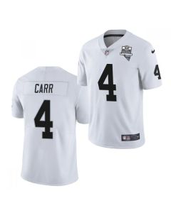 Men's Las Vegas Raiders #4 Derek Carr White 2020 Inaugural Season Vapor Limited Stitched Jersey