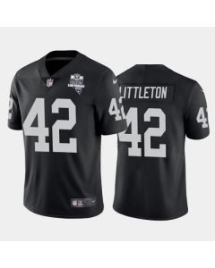 Men's Las Vegas Raiders #42 Cory Littleton Black 2020 Inaugural Season Vapor Limited Stitched Jersey