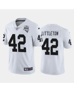 Men's Las Vegas Raiders #42 Cory Littleton White 2020 Inaugural Season Vapor Limited Stitched Jersey