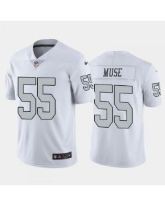 Men's Las Vegas Raiders #55 Tanner Muse White Color Rush Stitched Jersey