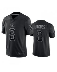 Men's Las Vegas Raiders #8 Josh Jacobs Black Reflective Limited Stitched Football Jersey
