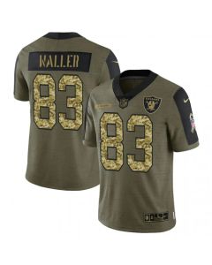 Men's Las Vegas Raiders #83 Darren Waller 2021 Olive Camo Salute To Service Limited Stitched Jersey