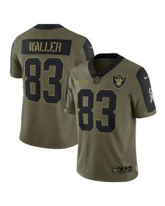 Men's Las Vegas Raiders #83 Darren Waller 2021 Olive Salute To Service Limited Stitched Jersey