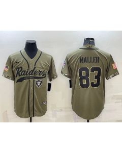 Men's Las Vegas Raiders #83 Darren Waller 2022 Olive Salute to Service Cool Base Stitched Baseball Jersey