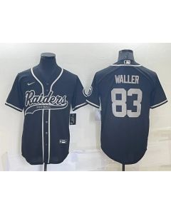 Men's Las Vegas Raiders #83 Darren Waller Black Cool Base Stitched Baseball Jersey