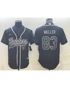 Men's Las Vegas Raiders #83 Darren Waller Black Reflective With Patch Cool Base Stitched Baseball Jersey