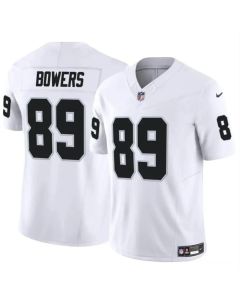 Men's Las Vegas Raiders #89 Brock Bowers White 2024 Draft F.U.S.E Vapor Stitched Football Jersey