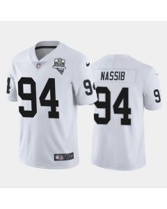 Men's Las Vegas Raiders #94 Carl Nassib White 2020 Inaugural Season Vapor Limited Stitched Jersey