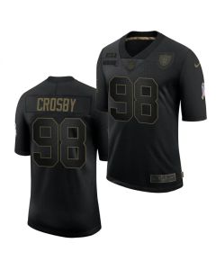 Men's Las Vegas Raiders #98 Maxx Crosby Black 2020 Salute To Service Limited Stitched Jersey